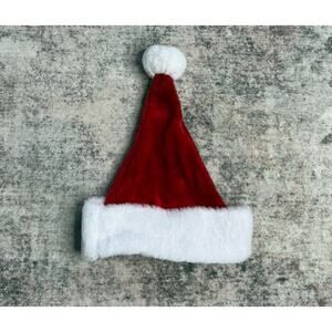 Plush Red Classic Fur Trim Christmas Santa Hat Unisex One Size Fits Most
